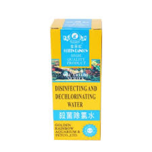 DISINFECTING AND DECHLORINATING WATER-GOLDEN RAINBOW
