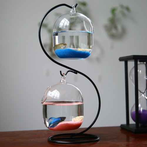 Hanging glass Jar Double Layer Fish Jar
